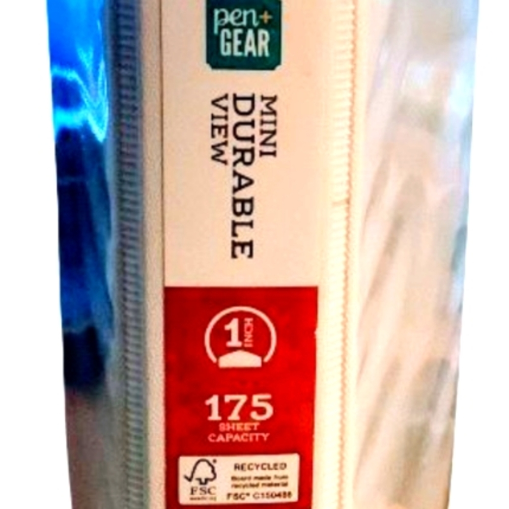 Pen & Gear Durable View Mini Three Ring Binder With 1" Round Rings